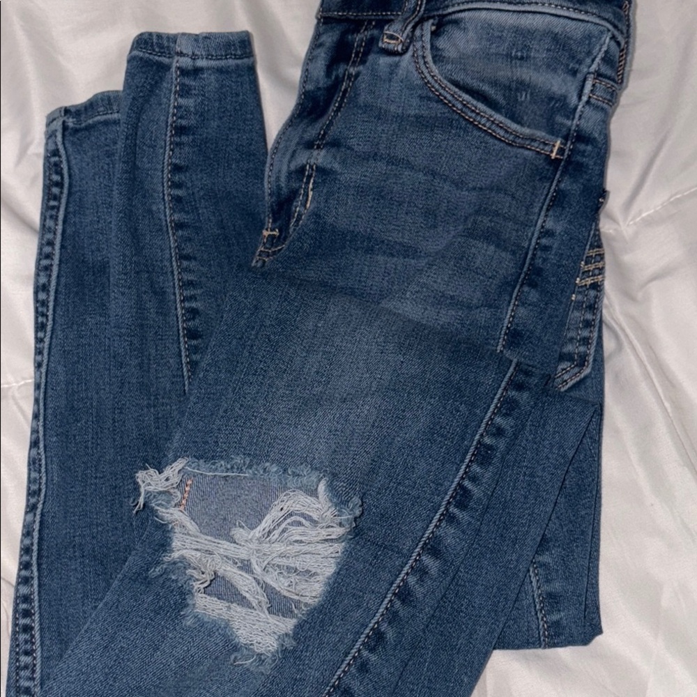 Hollister Blue Boyfriend Distressed Jeans